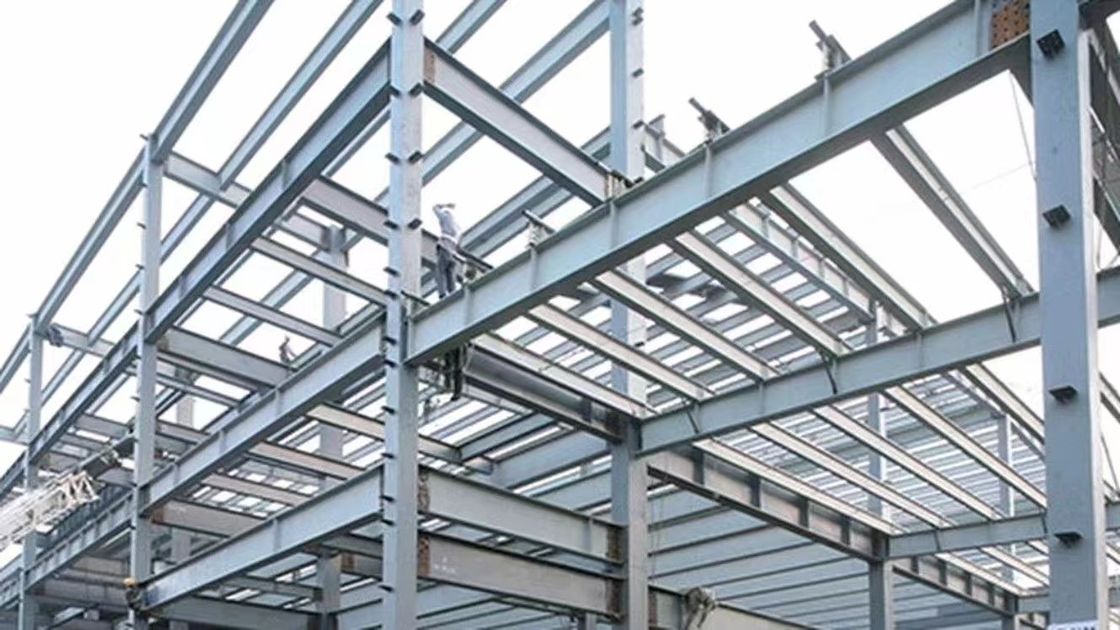 Struktur Logam Gudang Baja Bangun Prefab Workshop Prefabrikasi Industri Biaya tinggi efektif Gudang Kerangka Baja