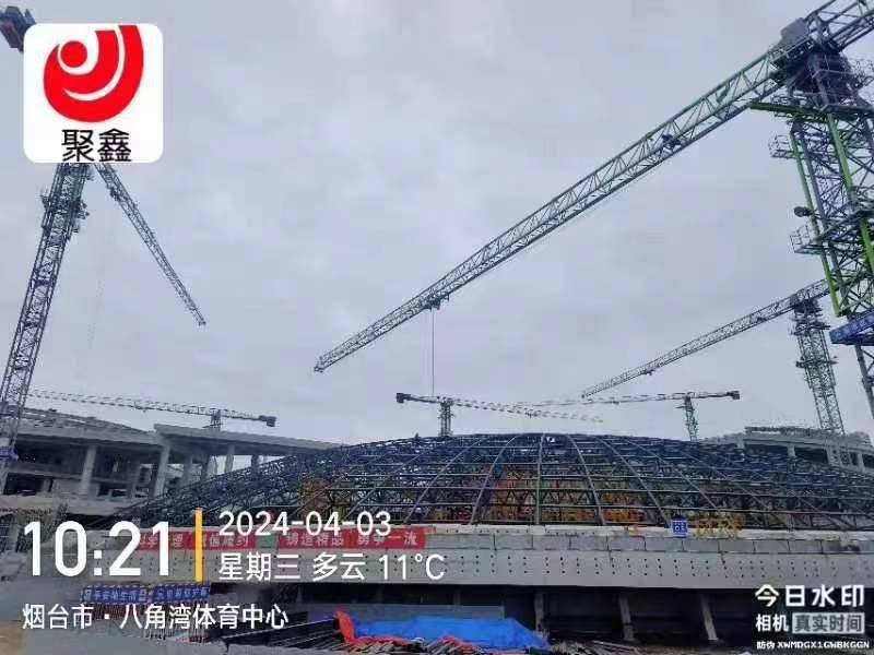 Bangunan gudang prefabrikasi bengkel Struktur baja yang disesuaikan Struktur bangunan logam Stadion gym