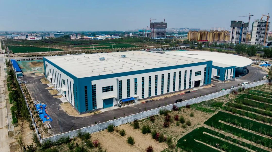 OEM Farmasi Logistik Bangunan logam prefabrikasi Bagian H Portal Frame Bangunan Struktur baja
