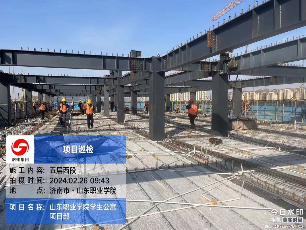 Struktur baja prefabrikasi multi-lantai preengineered sekolah mahasiswa universitas apartemen bangunan pengajaran